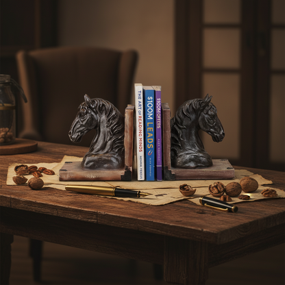 Royal Copper Horse Head Bookends