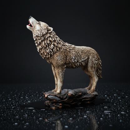 Royal Howling Wolf Wildlife Statue